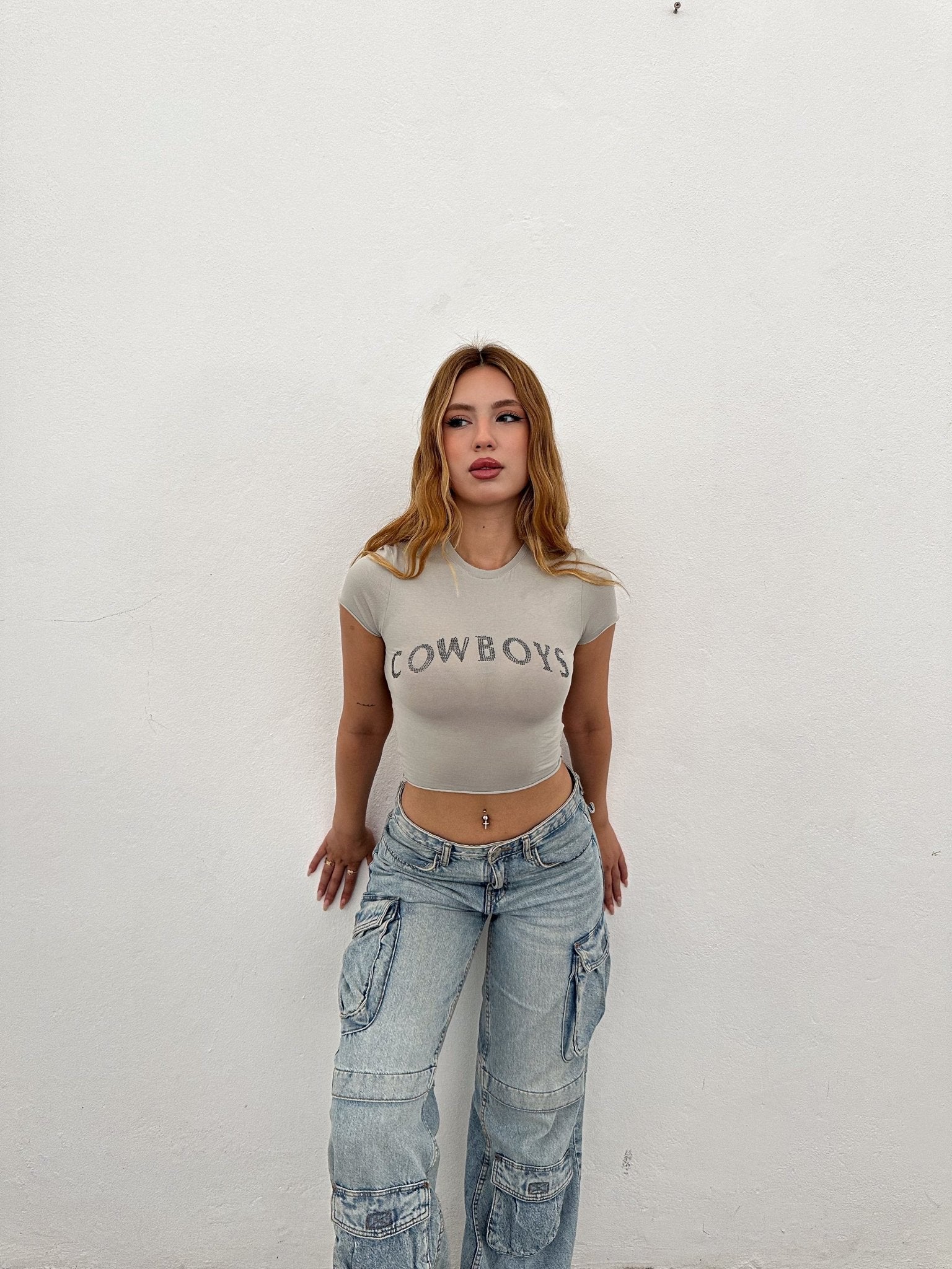 Dallas Cowboy Crop Top Taupe - My Store