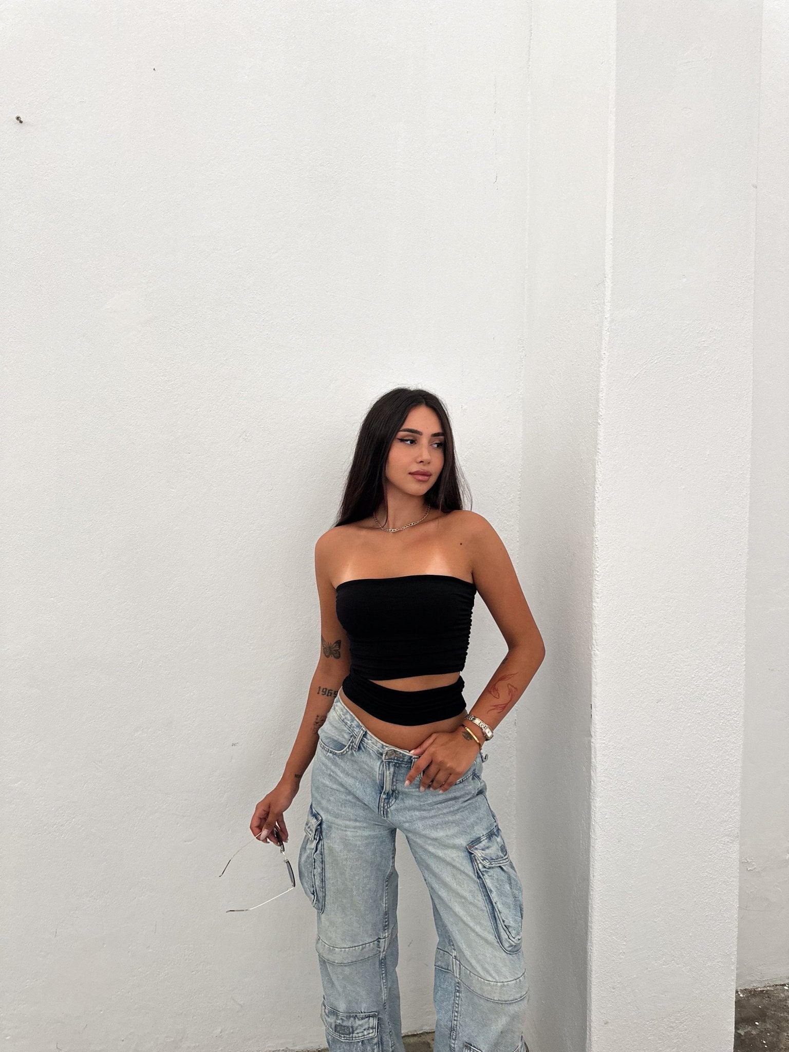 London Cut Out Tube Top Black - My Store