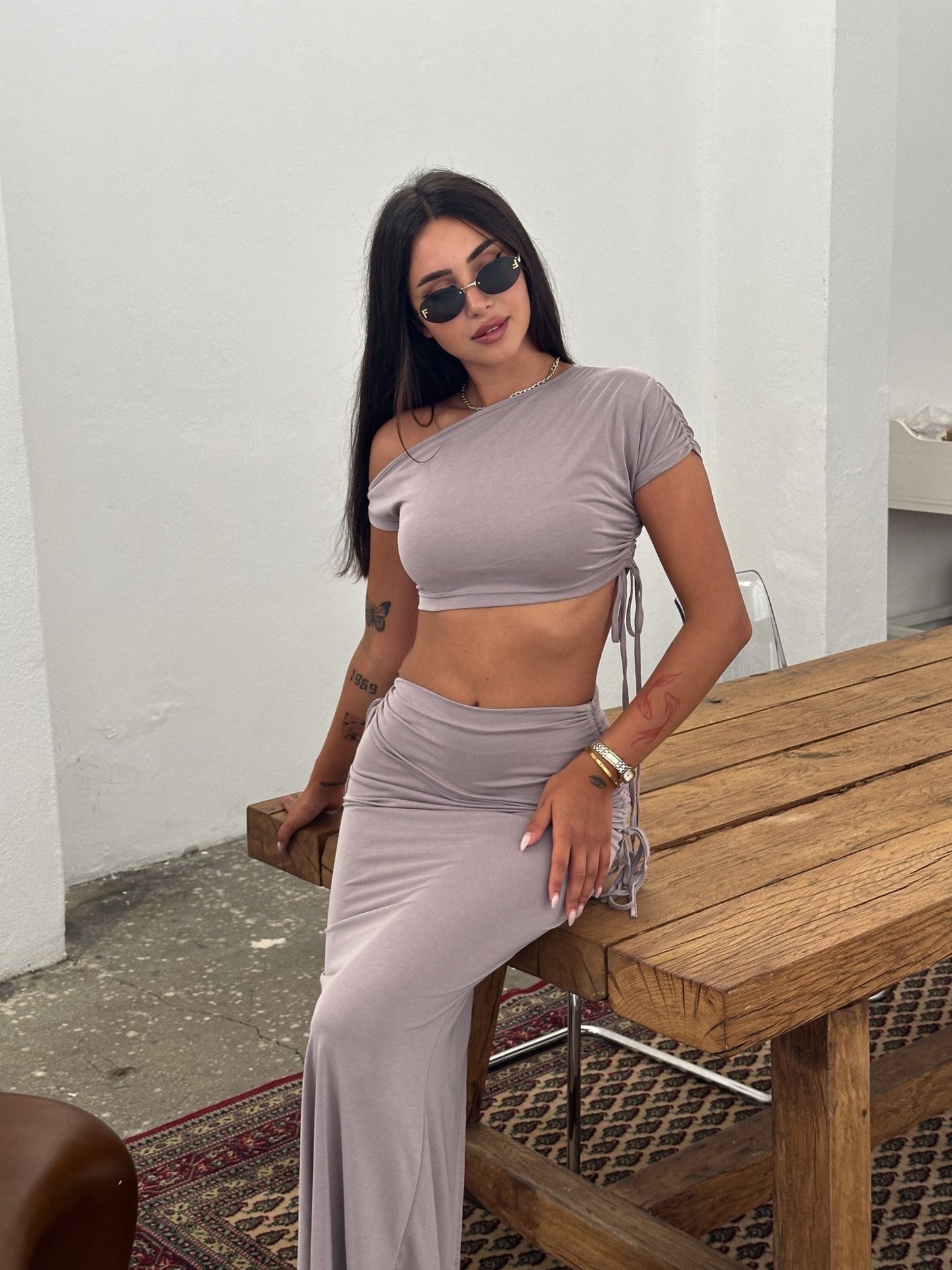 Malibu Maxi Skirt Set Lilac - My Store