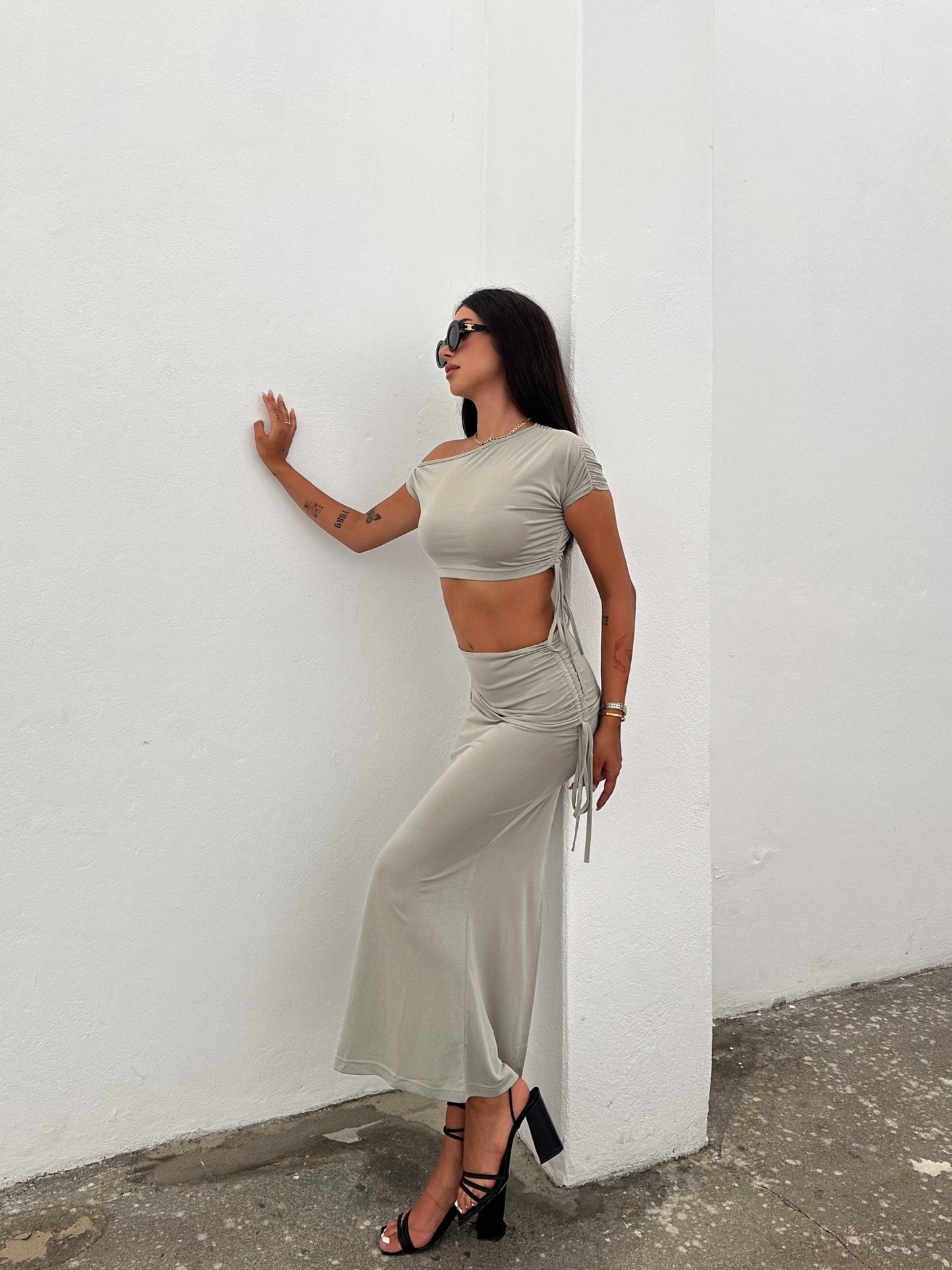 Malibu Maxi Skirt Set Sage - My Store