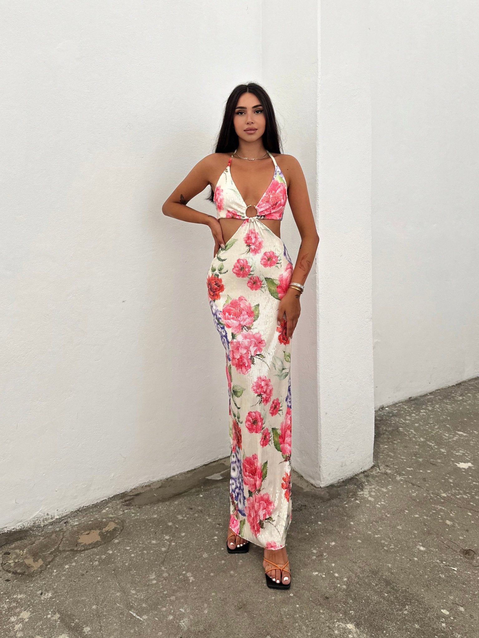 Medellin Floral Sequin Maxi Dress - My Store