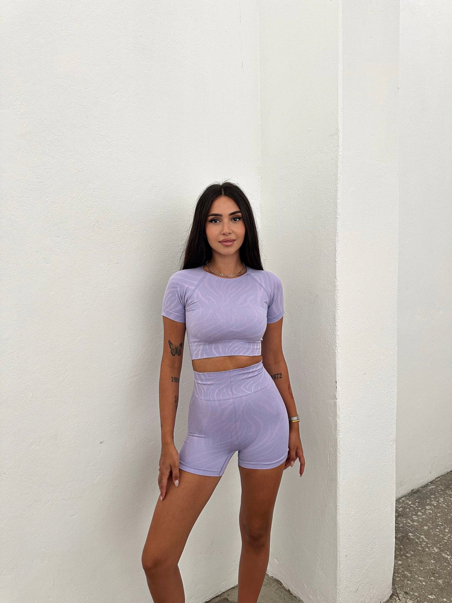 Willow Biker Short Set Purple - My Store