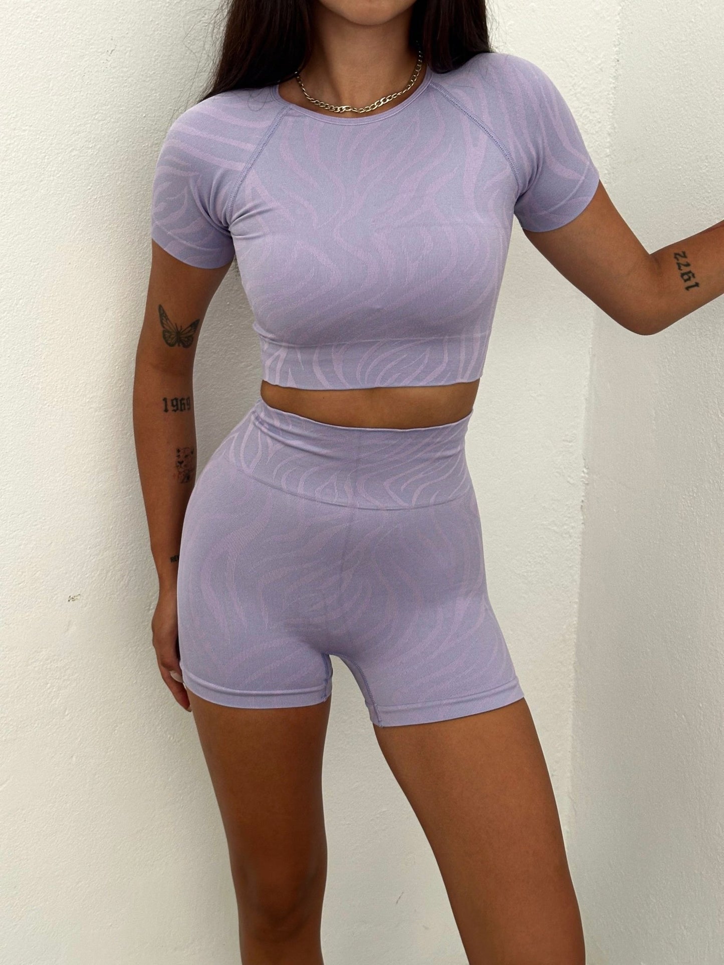 Willow Biker Short Set Purple - My Store